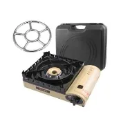【Iwatani 岩谷】KAZE新風丸III磁式瓦斯爐-3.5kw-沙色-附收納盒-搭不鏽鋼小鍋用爐架1入(CB-KZ-3+KA-001)
