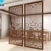 築良舍 免運 屏風 隔斷 可客製化尺寸 新中式實木花格入戶屏風 隔斷 客廳玄關背景木雕推拉門現代簡約定制 工廠直銷 店長新品推薦 售後保障 6z36