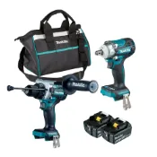 (店+)【MAKITA 牧田】18V無刷雙機組 DLX2419GX3 DHP486Z三用電鑽+DTW300Z套筒板手 電動螺絲起子機 中崙五金