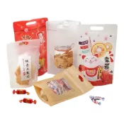 廚房大師-創意可提式夾鏈餅乾袋 夾鏈袋 拉鍊手提袋 牛軋糖  牛扎糖袋 自立袋 包裝袋 糖果袋