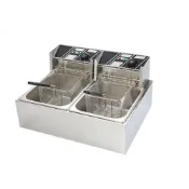 (店+)【窩居】商用不鏽鋼電炸爐雙缸12L營業用油炸機(恆溫控溫/油炸爐/油炸鍋)