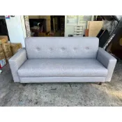 香榭二手家具*全新精品 極簡灰貓抓皮6尺 三人座沙發椅-客廳沙發-皮沙發-辦公沙發-平價沙發-套房沙發-沙發床-彈簧沙發