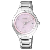 CITIZEN 星辰 EO1150-59W 動人水鑽光動能女錶 /粉紅面 34mm