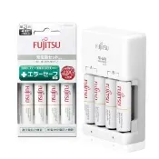 【FUJITSU 富士通】1900mAh 3號4入+充電器+電池盒 FCT345FXTST FX(智能4槽充電電池組)