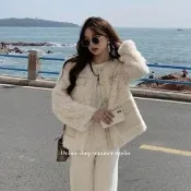 【AS 梨卡】女裝 外套 夾克 有內裡(有夾棉) 毛絨 高級感外套 保暖大衣 顯瘦夾克 WT446