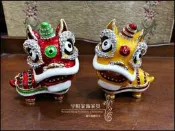 鋅合金可愛中國風舞龍舞獅年獸擺飾藝品一對過年節慶祝賀送禮裝飾　♖花蓮宇軒家飾家具♖