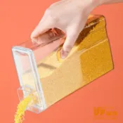 iSFun 廚房收納方型透明五穀雜糧密封罐/1.2L