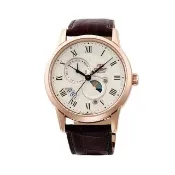 【ORIENT 東方錶】ORIENT 東方錶 SUN&MOON系列 日月相機械腕錶 皮帶款 玫瑰金-42.5mm(RA-AK0007S)