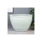 (店+)下殺 睡蓮盆缸 荷花盆缸庭院 家用特大號陽臺客廳錦鯉魚缸 庭院養魚缸 風水缸 景德鎮陶瓷魚缸