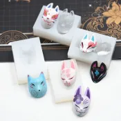 矽膠模具 超輕量黏土人偶軟陶狐狸面具模具 水晶滴膠DIY日本同款UV膠矽膠模具 特賣S