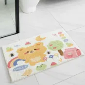 全球選品1館 生活百貨 卡通浴室地墊吸水衛生間門口腳墊防滑簡約風廁所入戶門仿羊絨地毯