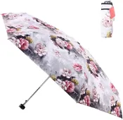綠野春風百貨場 FJMOD 【日本代購】彩繪陽傘 折疊雨傘 防紫外線99% UPF50+ 迷你五段折疊- 山茶花