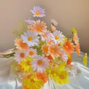 綠安禾🚚 小雛菊Ins風假花仿真花5頭荷蘭菊洋甘菊非洲菊波斯菊寫真拍攝道具
