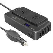 （凱琦家居）車用逆變器 12v轉110v 200W（過載保護 電源轉換器 修正波逆變器 點煙器逆變器））