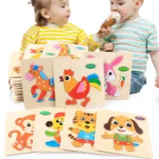 動物拼圖 幼兒拼圖 3D拼圖 3D木製拼圖 立體拼圖 兒童拼圖 木製拼圖 卡通立體拼圖 恐龍拼圖 水豚拼圖 卡皮巴拉拼圖