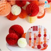 (店+)PARTIDO 蜂窩球 新年掛飾 過年掛飾 過年擺飾 新年裝飾品 春節佈置品 婚禮佈置 婚禮裝飾 情人節佈置 春酒