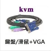 (KVM) VGA (公)+ PS2(公) 電腦螢幕+鍵盤/滑鼠 轉接線/連接線/傳輸線 1.5米 [DVM-00005