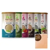【長青穀典】豌豆蛋白粉 2罐組 附提袋1只(500g/罐 免運 原味 可可 抹茶 高纖草莓 芝麻 杏仁 高蛋白粉)