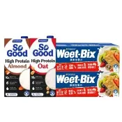 【Weet-Bix】高蛋白輕食補給 (麥香高纖*2 SoGood高蛋白杏仁奶*1 Sogood高蛋白燕麥奶*1)