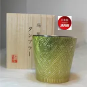 OSAKA SUZUKI~大阪錫器~T-GS-Y~群星~黃~金色~桐盒~315ml~錫製品~錫杯~日本製造~