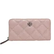 【TORY BURCH】TB willa 新款 小羊皮菱格紋皮革拉鍊式長夾(贈原廠防塵袋紙袋送禮)