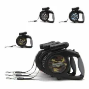 (店+)可拆式9燈LED超亮手電筒寵物自動伸縮牽繩 可選款 8米長  50KG以下 犬貓適用