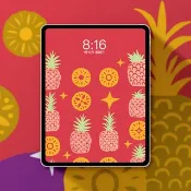 鳳梨旺旺來 招財好運平板與電腦桌布 電子檔