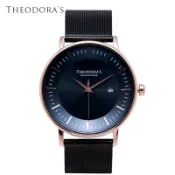 【THEODORA'S】Aurora 太陽能金屬手錶 簡約湖水綠-米蘭黑【希奧朵拉】