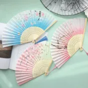 協貿國際日用品生活2館 扇子古風折扇禮物中國風古裝漢服舞蹈扇女兒童夏季折疊扇流蘇竹扇