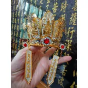 【靜福緣】 台灣製雙色水鑽銅帽『經典款五佛帽』超優質精緻手工藝施華洛水晶清水祖師觀音菩薩地藏王菩薩觀音佛祖神明帽神冠神帽