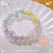 💕台灣現貨💕女孩公主夢幻花朵彩虹手鍊 串珠手環 幼稚園國小生日交換禮物