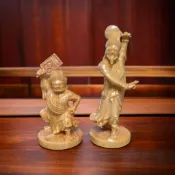 七爺八爺 黑白無常 實木雕刻 大二老爺 大爺二爺 大二爺伯 大二阿伯 廟會模型神尊 謝必安 范無救 謝將軍 范將軍