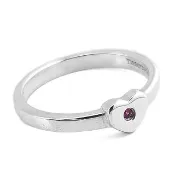【Tiffany&Co. 蒂芙尼】925純銀-鑲粉紅海藍寶石愛心造型戒指(展示品)