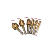 (店+)六角柄的鍍鈦五刃倒角器 倒角鑽 6.35倒角器 六入裝
