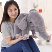🔥限時免運🔥仿真 叢林動物 拍攝敎學道具 長鼻子大象 小象毛絨玩具 佈娃娃禮物 生日禮物 交換禮物 安撫娃娃公仔