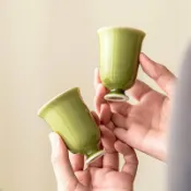 全球選品1館 生活百貨 耀州窯高腳聞香杯品茗杯單個功夫茶具個人專用茶杯主人杯單杯