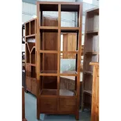 【南台灣傢俱】2.5尺100%印尼柚木全實木玄關展示櫃書櫃 雙面櫃 屏風**市價$22000,特價$14000元