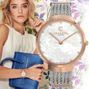 CHARRIOL 夏利豪 SLIM WATCH 白色珍珠貝母 真鑽精品女錶-玫瑰金34mm ST34CP.560.015