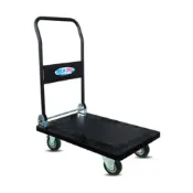 (店+)台灣製 耐重300KG HS-750A 塑鋼板車 5吋 橡膠輪 附煞車 鐵軌補強 塑鋼手 中崙五金