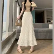 實拍法式蕾絲花邊半身裙2026春夏新款氣質中長款高腰魚尾裙女#Hi, 貼心優衣家居#