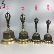 協貿國際日用品生活1館 三清鈴鐺道士鈴佛鈴金剛鈴杵老銅鈴純銅鈴鐺擺件仿古做舊銅鈴古玩