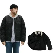 (店+)剩黑色M號 出清 LEVIS 拼接酷帥夾克 內鋪棉 無帽 厚外套 保暖外套 大尺碼 暗袋 外套 @9694