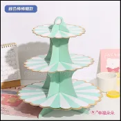 🔥現貨 派對三層紙板 杯子蛋糕架【 綠色棒棒糖款】慶生佈置道具 蛋糕塔 點心架 派對 蛋糕架 生日 婚禮 派對 派對佈置