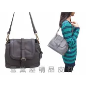 ~雪黛屋~ITALI-DUCK水桶包100%牛皮革肩背斜側背三層主袋口多隔層MIT製品質保證ID-8162