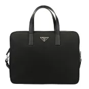 Prada 附肩帶公事包 2VE368 尼龍及Saffiano 皮革 黑色