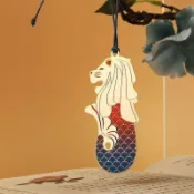 【24H🚀|免運🚗】新加坡singapore 紀念品 魚尾獅書籤 彩色金屬掛件簡約伴手禮