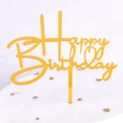 塑膠彈性仿亞克力蛋糕裝飾插件 生日快樂插牌 蛋糕甜品臺插卡配件
