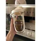台灣現貨【C0713】水杯女生簡約高顏值便攜超大容量搖搖杯女蛋白粉代餐奶昔攪拌健身運動水杯刻度便攜杯子塑膠耐高溫