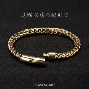 【BRAVOMART】金屬不銹鋼編織手環 情侶手鍊 皮手鍊 客製化刻字 生日禮物 交換禮物 升遷禮物 商務送禮 男生禮物