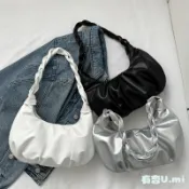 [有杏U.mi]簡約褶皺大容量包包女2026新款夏季小衆時尚餃子包上班通勤腋下包